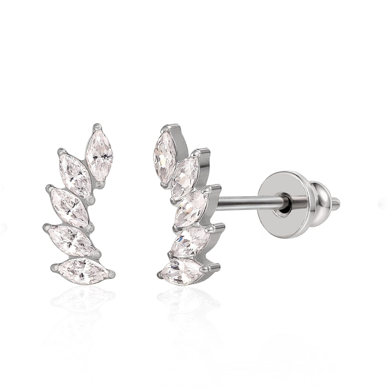 F136 Pure Titanium Hypoallergenic Implant Grade Studs, G23 Small Dainty Cubic…