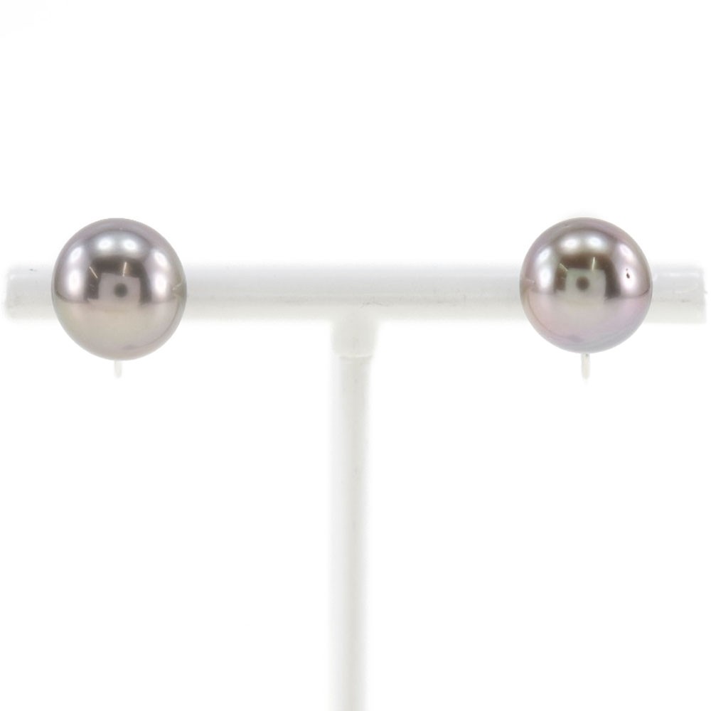Earring 2-piece set Pearl Necklace8.6-13.1ｍｍ Silver/Black Cultured Pea…