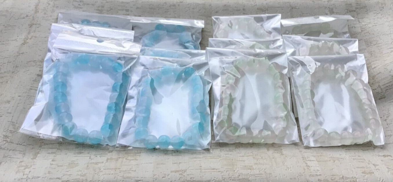 Mixed Lot of 12 Beaded Bracelets featuring 8mm beads, as shown in the picture