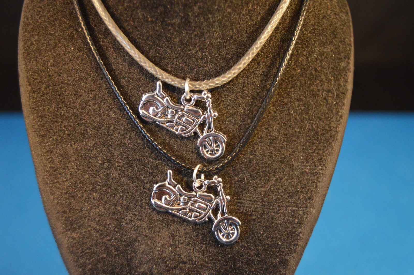 Lot of 2 MOTORCYCLE CHARMS – PENDANT NECKLACES Brand New! Jewelry USA SALES!!!