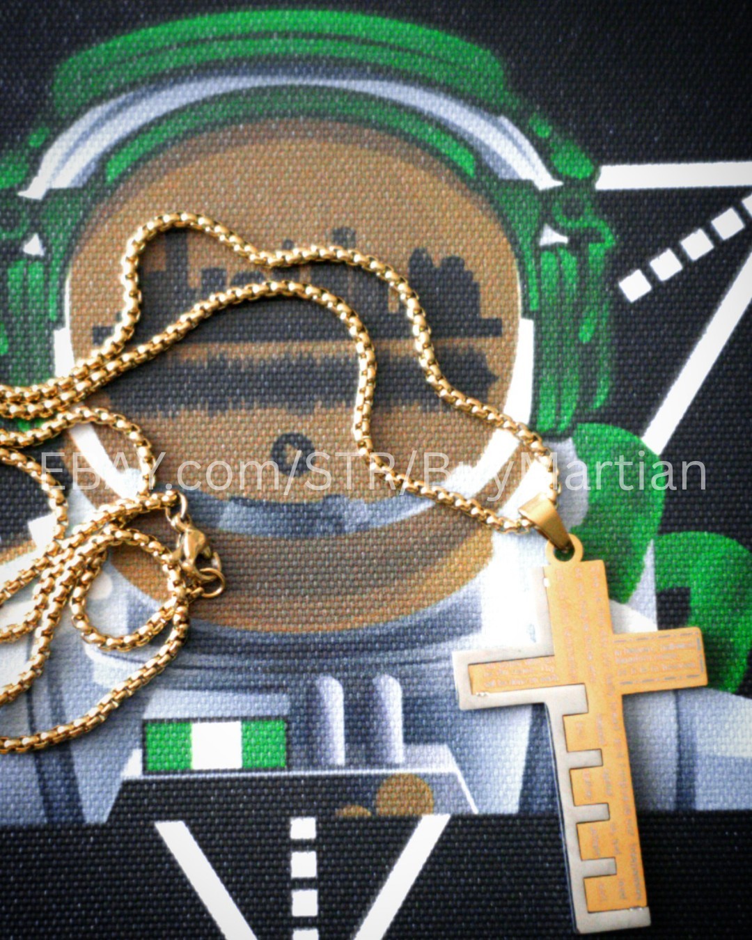Gold Lord’s Prayer Cross Necklace Ships from USA Christian Gift