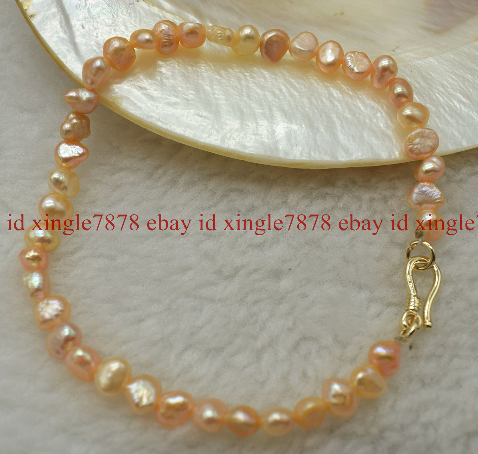 Natural 4-5mm Multicolor Freshwater Baroque Pearl Bracelet 7.5″