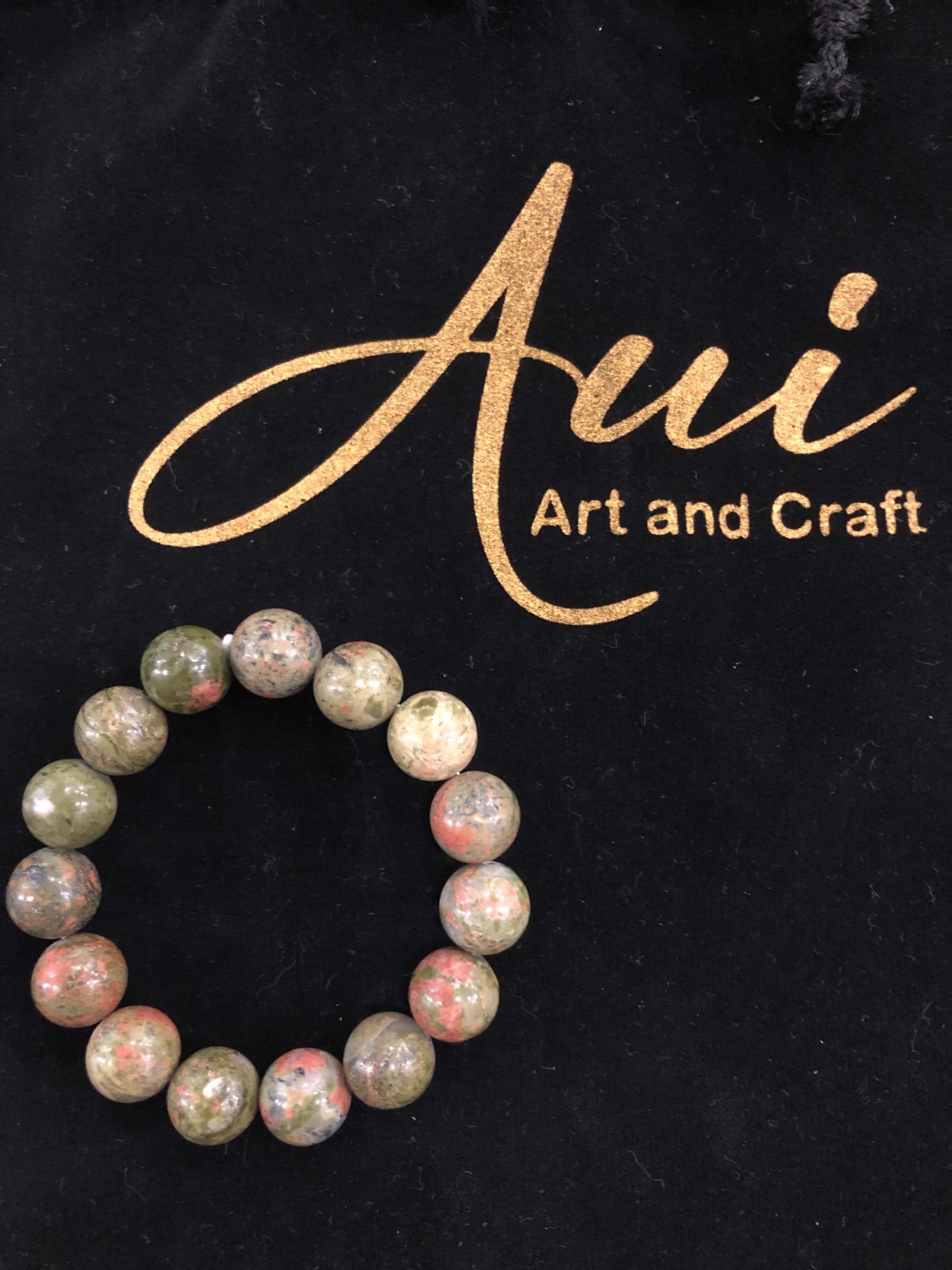 Unakite Gemstone Bracelet Lucky Stone Round Beads Natural Stone Jewelry