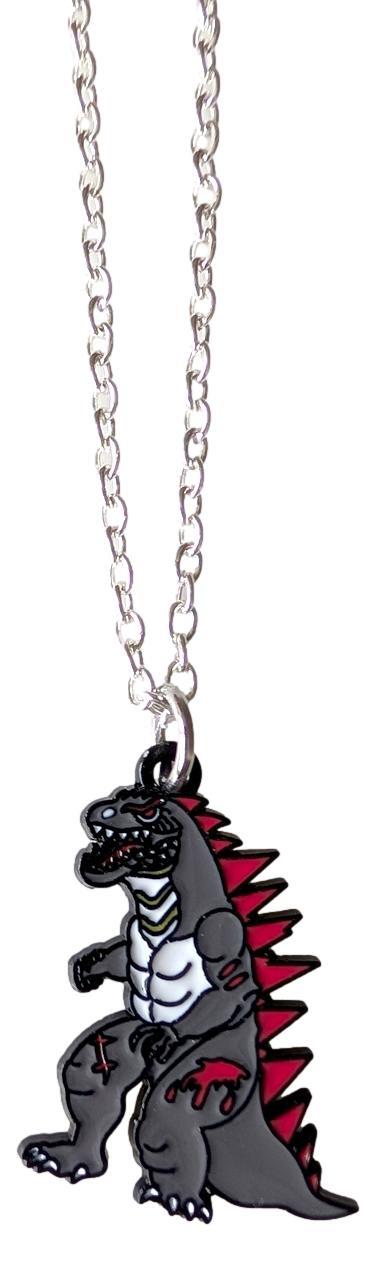 Godzilla Monster Character 1.25″ Tall Metal Enamel Pendant Necklace