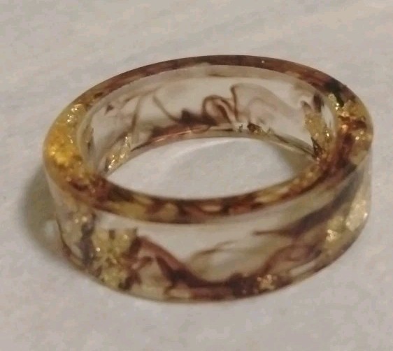8mm Ocean Style Transparent Plastic Resin Wedding Band Cocktail Party Ring