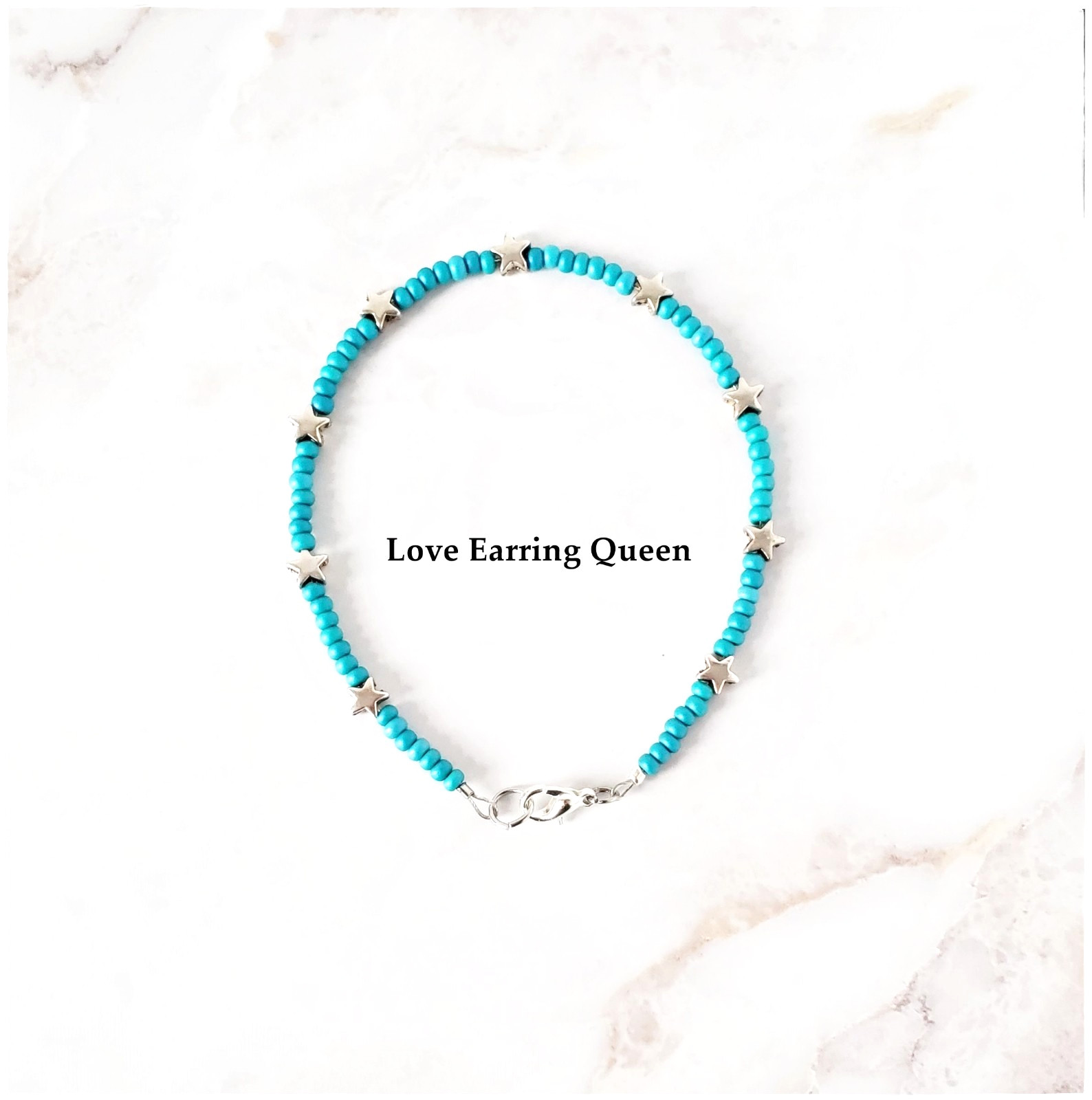 Star Seed Bead Clasp Bracelet USA Elegant Preppy Stackable Bracelets