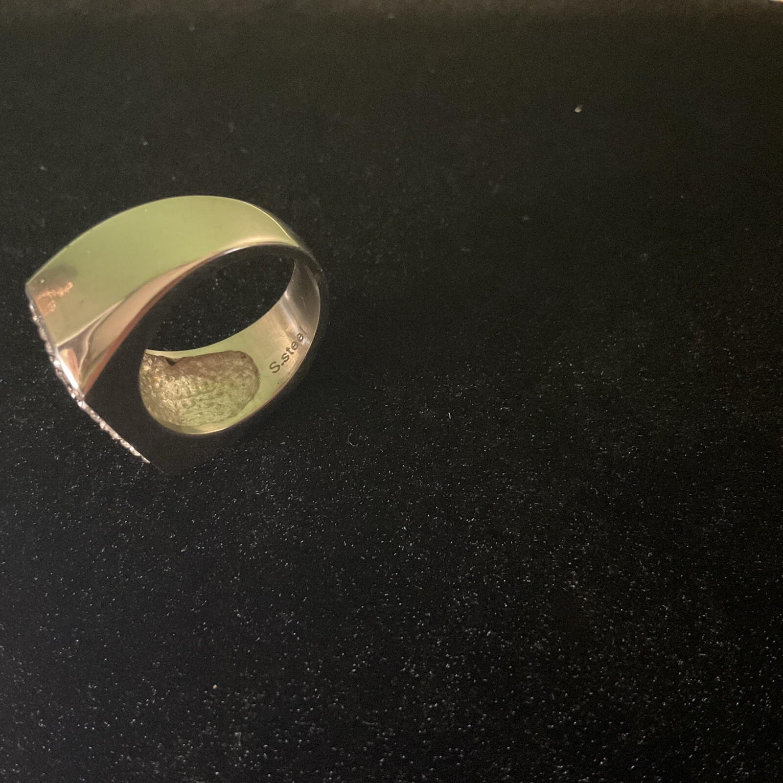 Men’s Stainless Steel Clear & Black Multi-stone (80) Size 7 1/4 Ring
