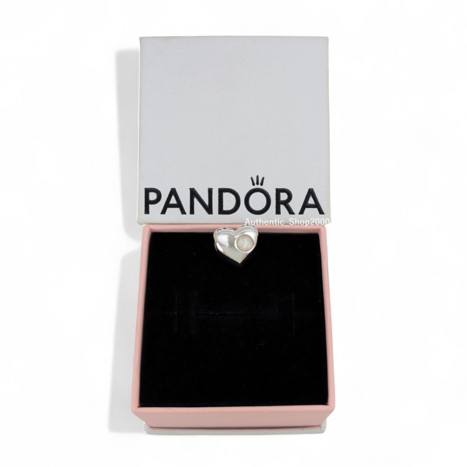 NEW 100% Authentic PANDORA 925 Ale Engravable White Stone Heart Charm 794161C06