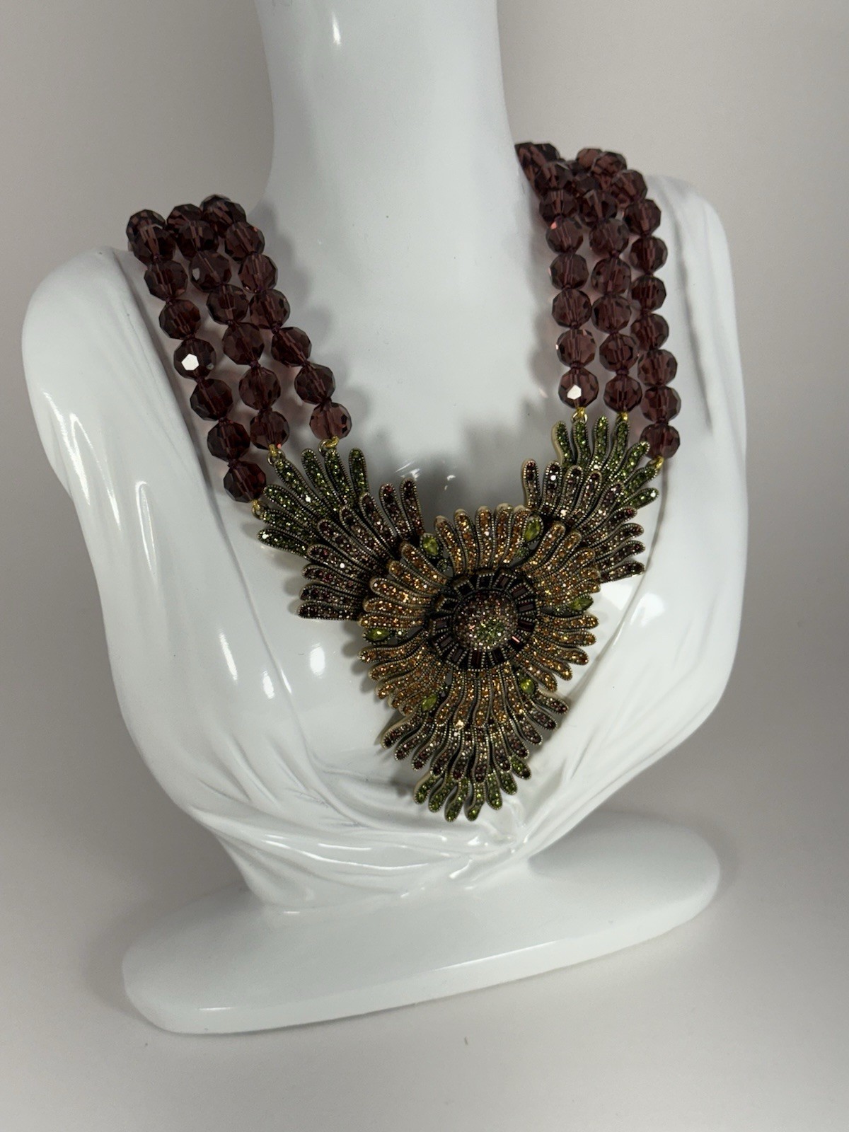 Heidi Daus “Asters Pet Pretty” Swarovski Crystal Statement Necklace – NWOT