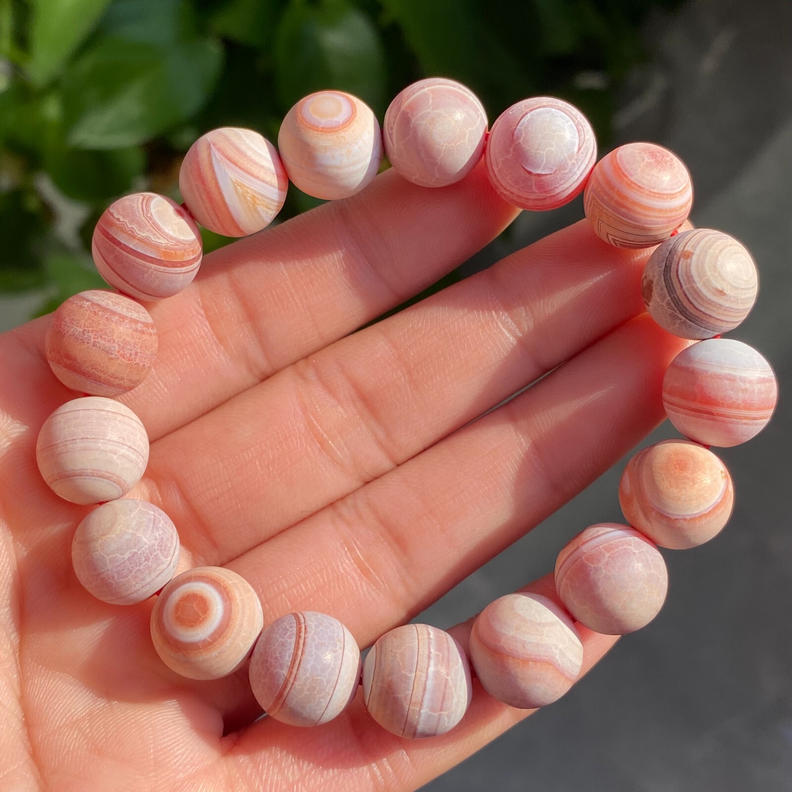 12mm Natural Red Gobi Agate Eyes Madagascar stone Bracelet (not polished) C1529