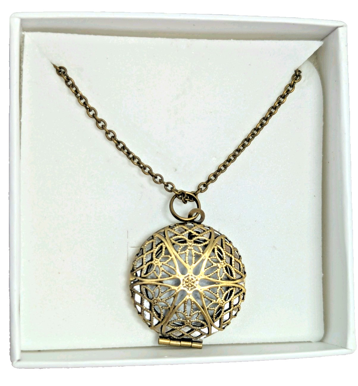 Gold Tone 18-in Necklace Fragrance Diffuser 1-in Pendant Lobster Clasp 50 Refill