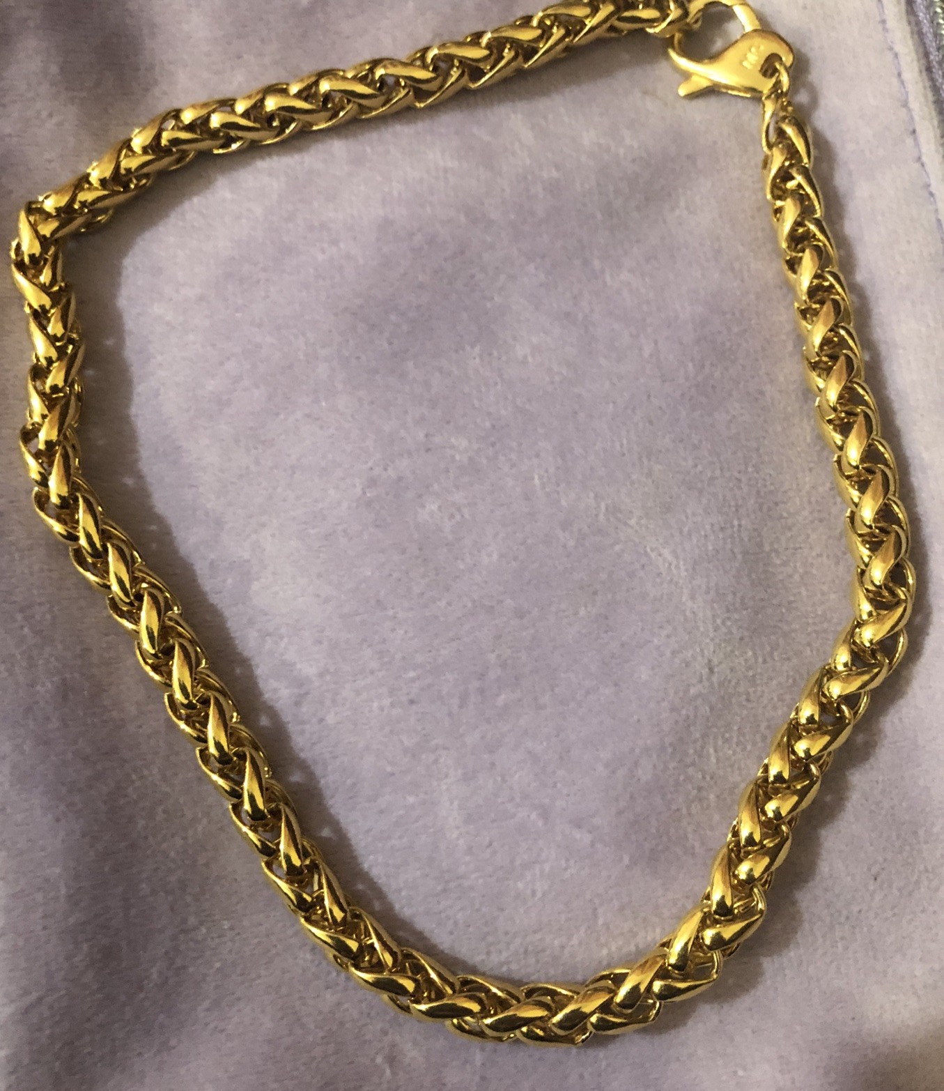 Spiga/wheat chain necklace gold tone marked MC L:40 cm