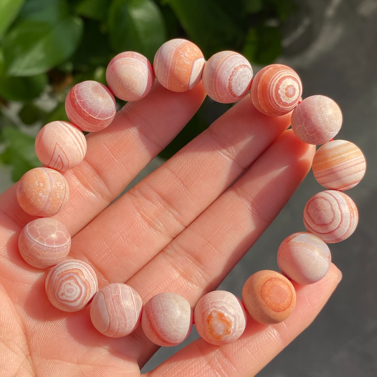 12mm Natural Red Gobi Agate Eyes Madagascar stone Bracelet (not polished) C1527