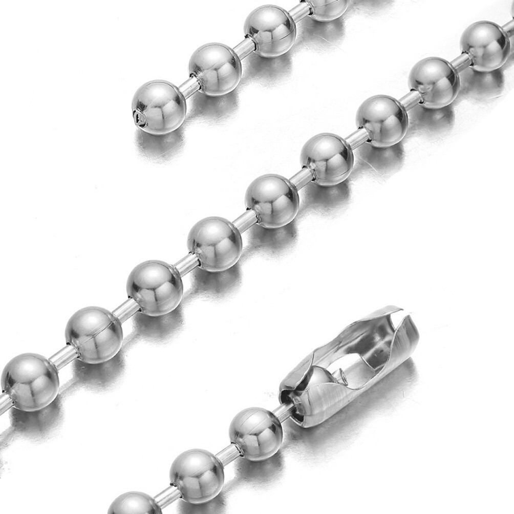 6/8/10/12mm Men’s 316L Stainless Steel Ball Beads Chain Necklace 16inch-40inch