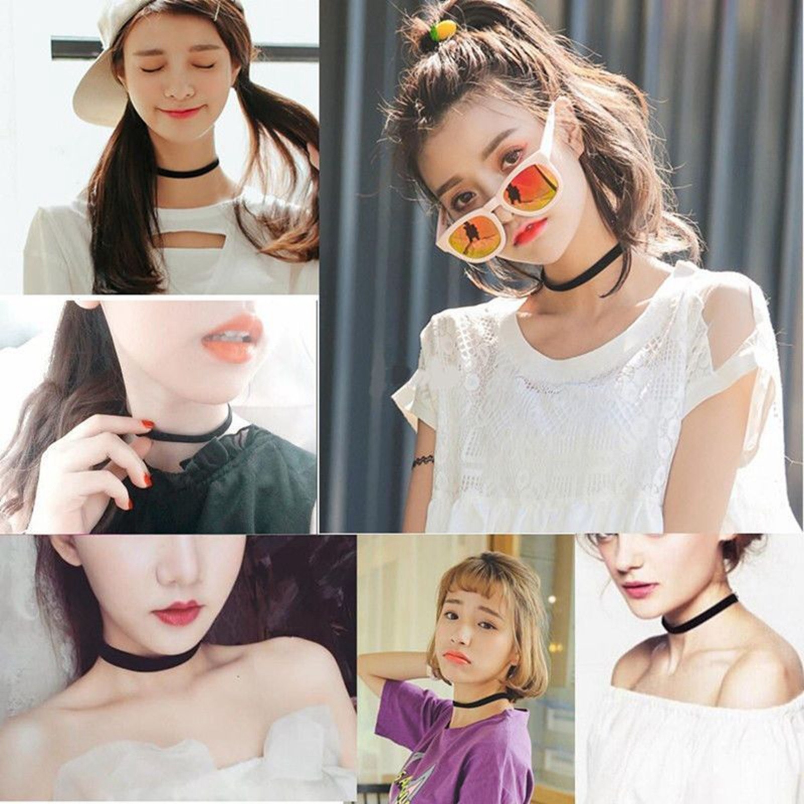 10pcs Black Velvet Classic Choker Necklace with Bails for Pendants Chain Collar