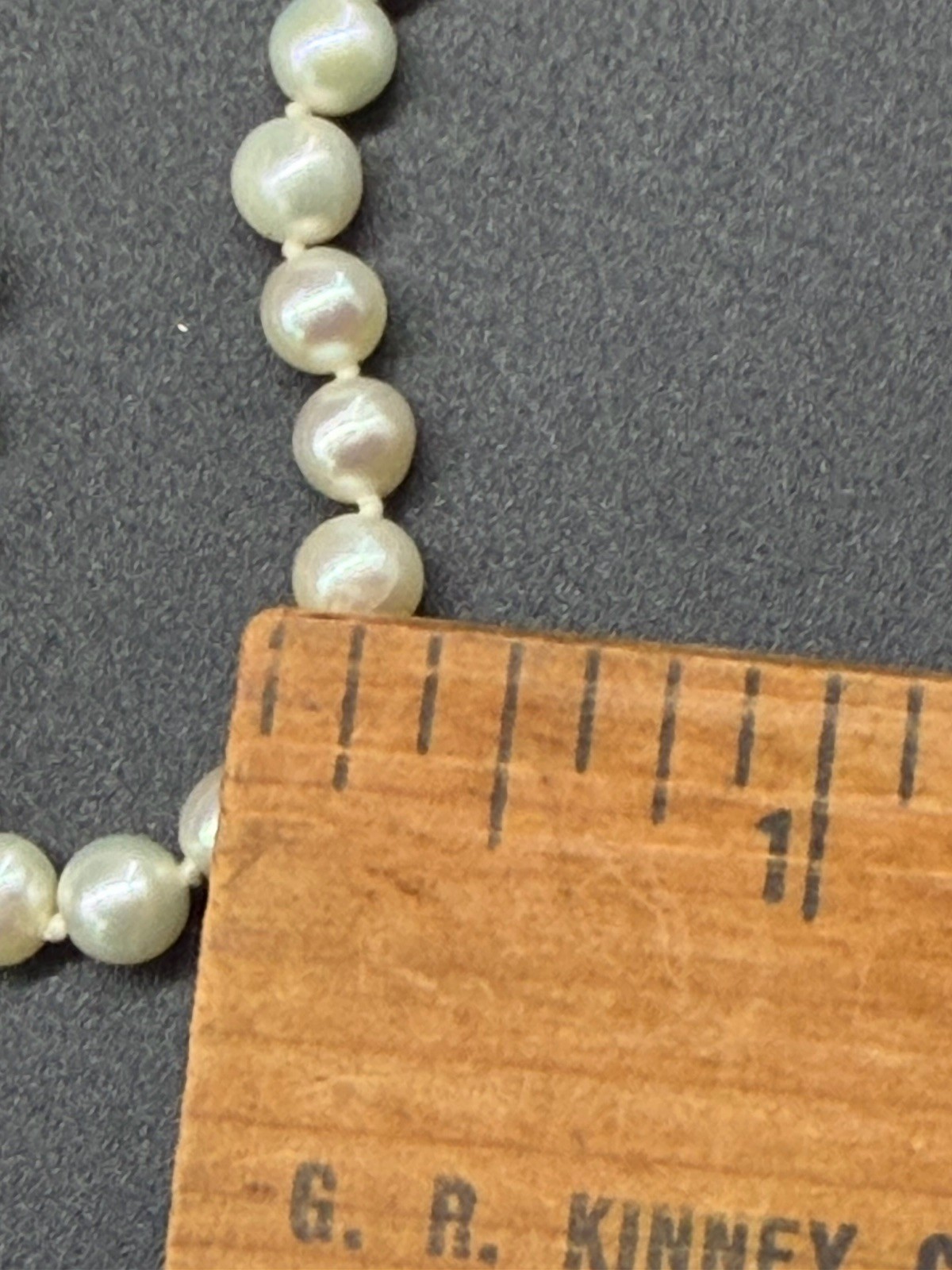 Cultured Pearls JCM White Round Beaded Strand Necklace 14k Gold Hook Clasp 17.5”