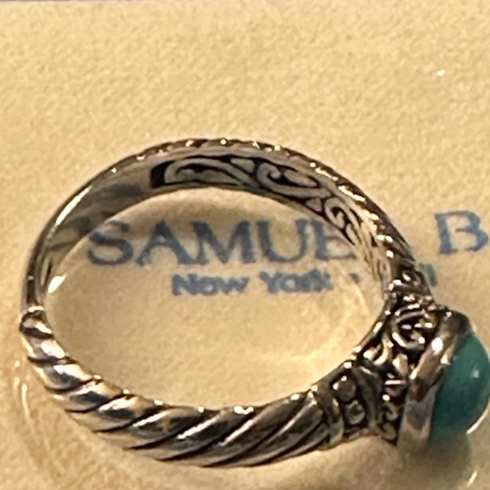 NWT Samuel B. Sterling Sleeping Beauty Turquoise cushion cut ring Size 9