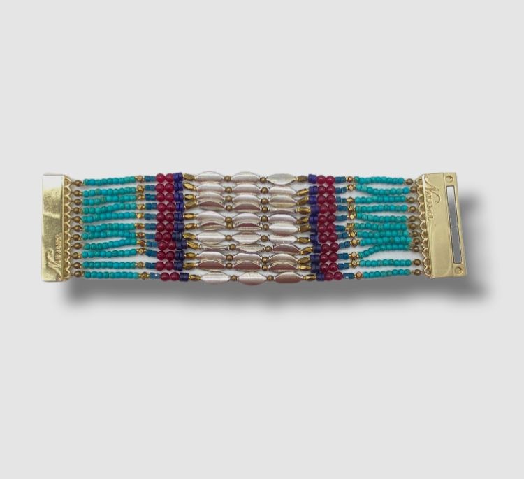 Nakamol Women’s Green Multicolor Beaded Bracelet