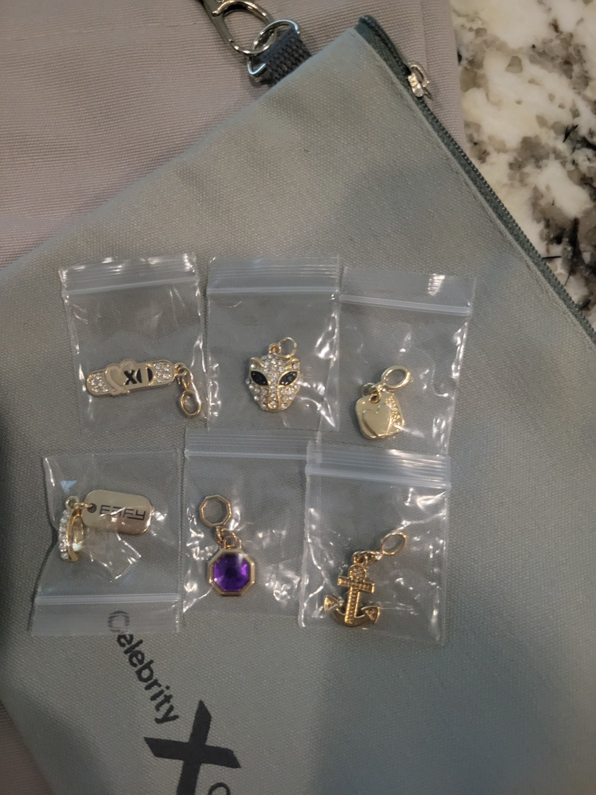 Effy Royal Necklace + 5 Charms + BONUS Large Celebrity Tote Bag Cruise Jewelry