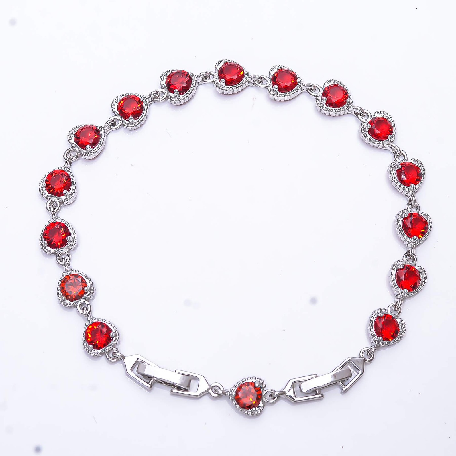 Red Garnet 925 Sterling Silver Tennis Bracelet 7.99″, Christmas Gift B6941