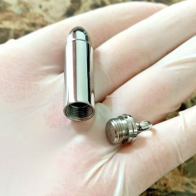 20″24″Men Stainless Steel Bullet Cylinder Pendant Rope Necklace Chain Silver 3mm