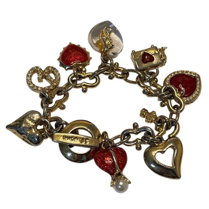 St. John “Love of My Life” Gold-tone Multi-Charm Toggle Bracelet