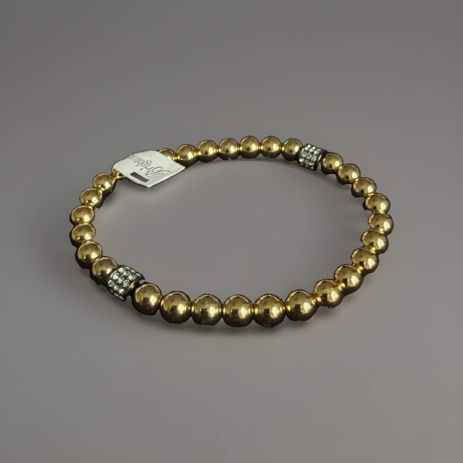 Brighton Bracelet Meridian Petite Stretch Gold Black NWT