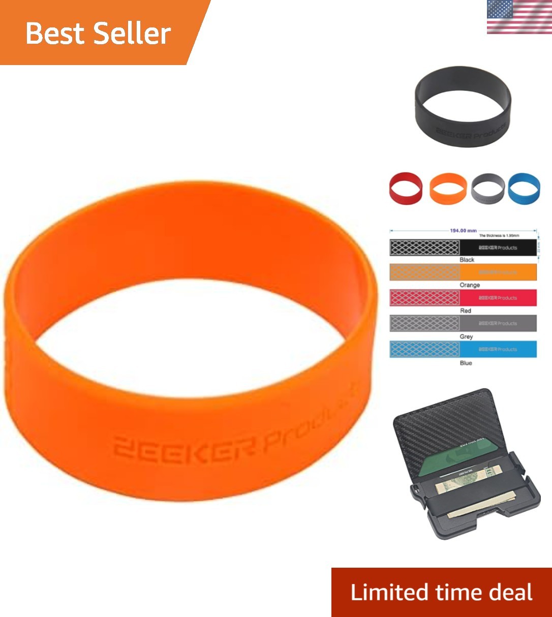 Durable 2-Piece Silicone Band Bracelets for Adults – Orange Style Statement