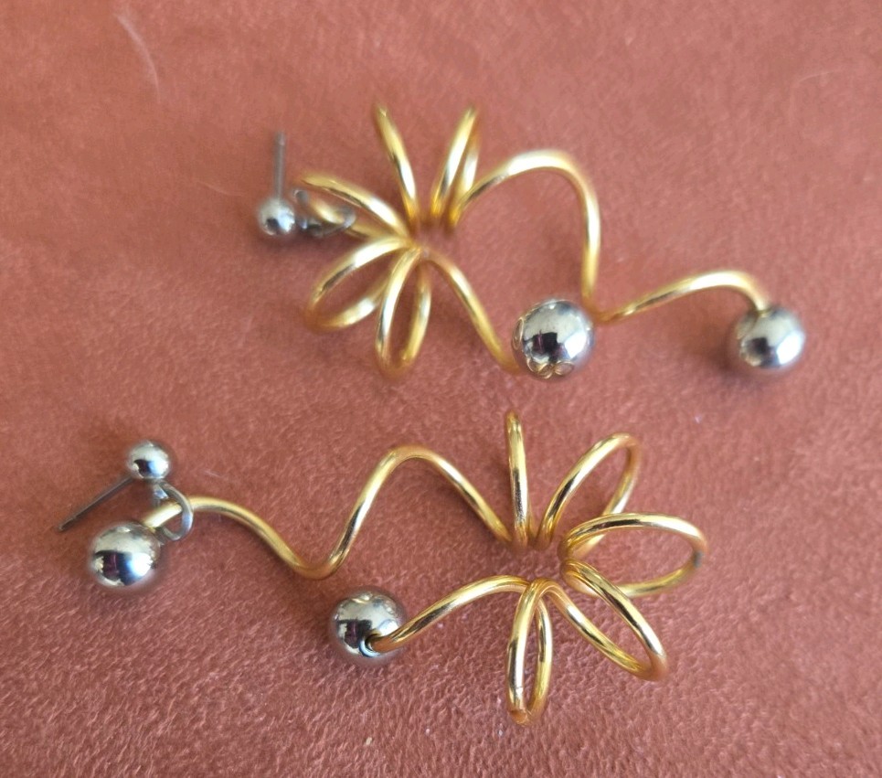 Unique Multi Design Goldtone And Silvertone Hanging Earrings