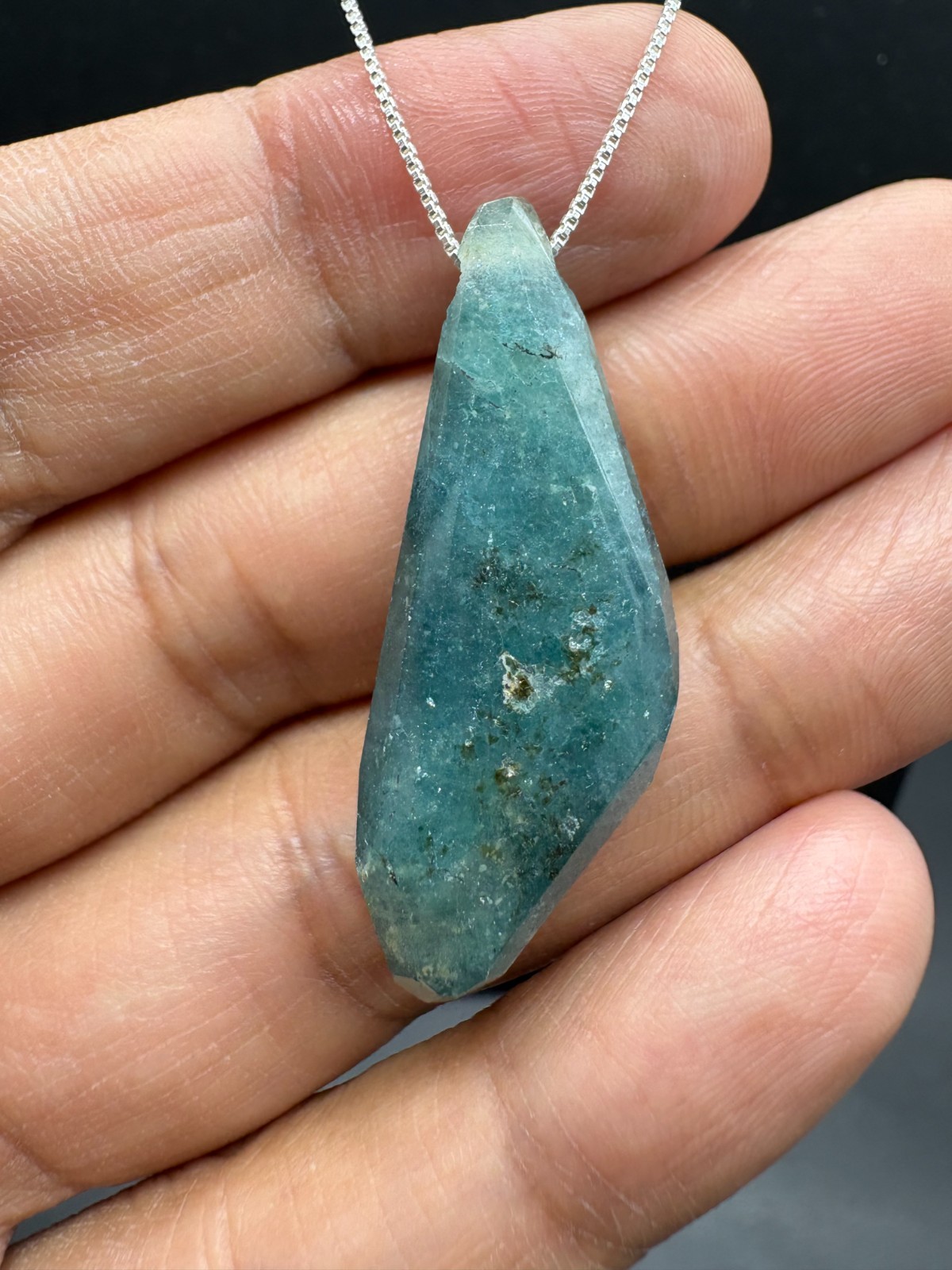 Natural Grandidierite Pendant 40.14 CTS | 39x15MM Drill Through Gemstone