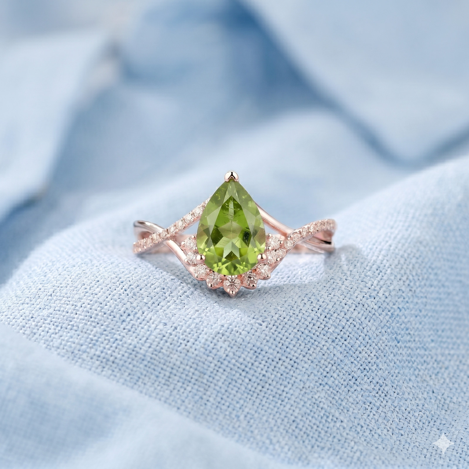 925 Sterling Silver Pear Cut Alexandrite With CZ Handmade Ring, June birthstone