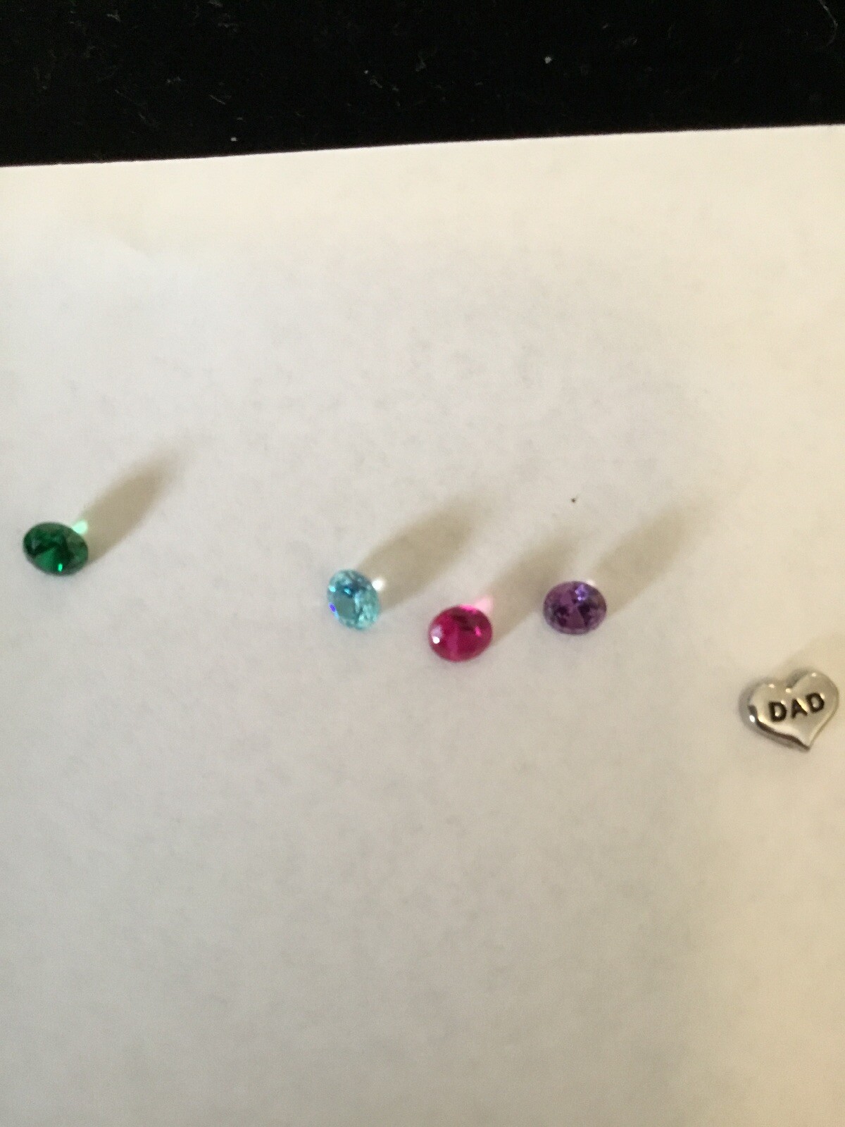 Small Assorted 4mm Size 4 Colored Swarovski Crystals Fit OO Lockets, BIN
