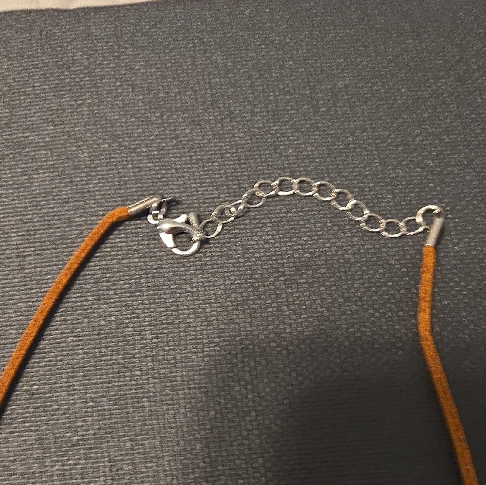 Inspirational Bar Pendant Necklace Brown Cord Silver Tone Rectangle Adjustable