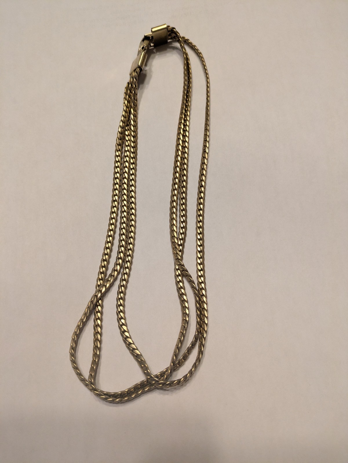 Brookcraft Gold Tone Multi-Strand Curb Link Chain Necklace Box 6″ Clasp