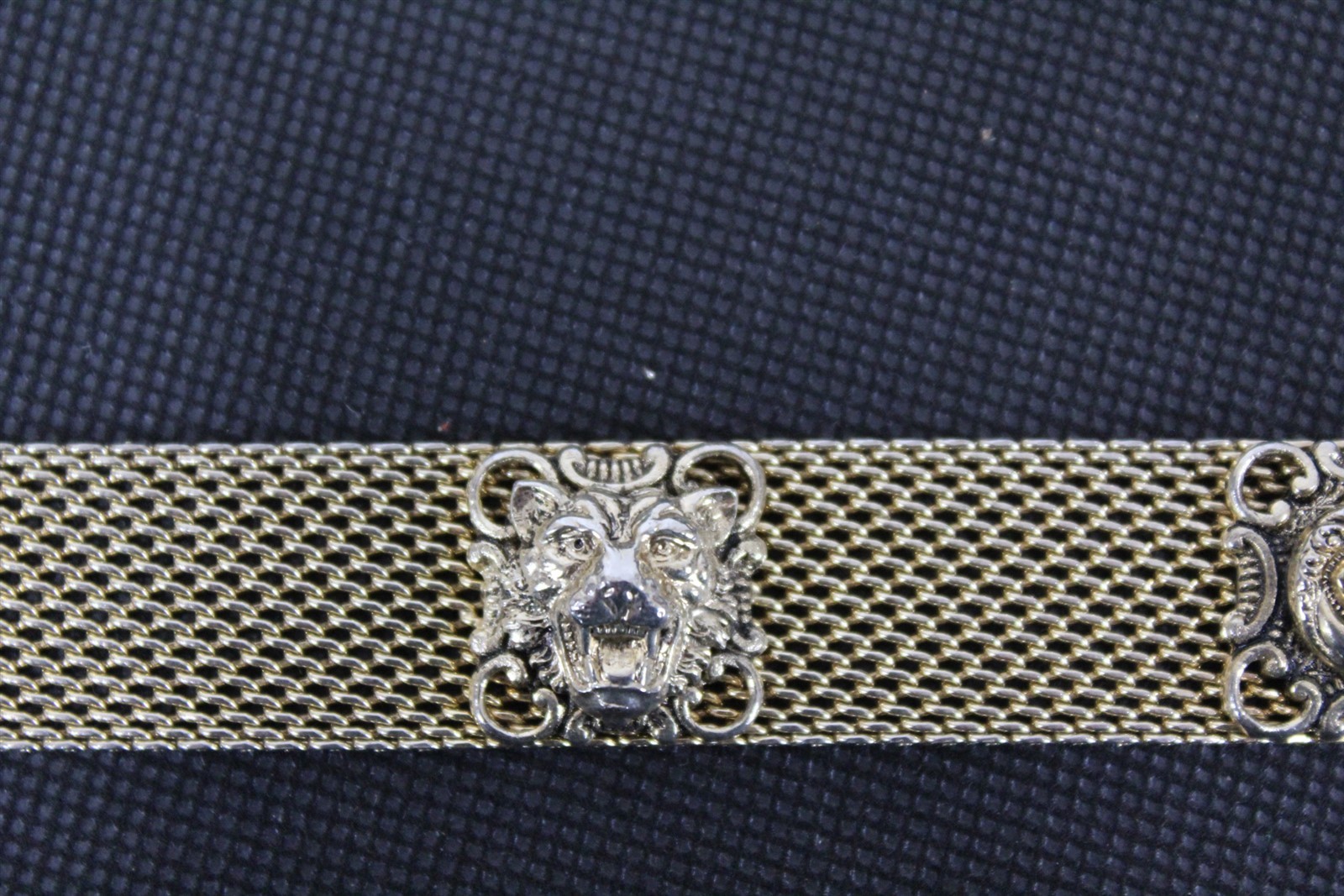 Bracelet 6 3/4″ Gold-tone Alloy Bracelet Weave 3/4″ wide Stamped Marino