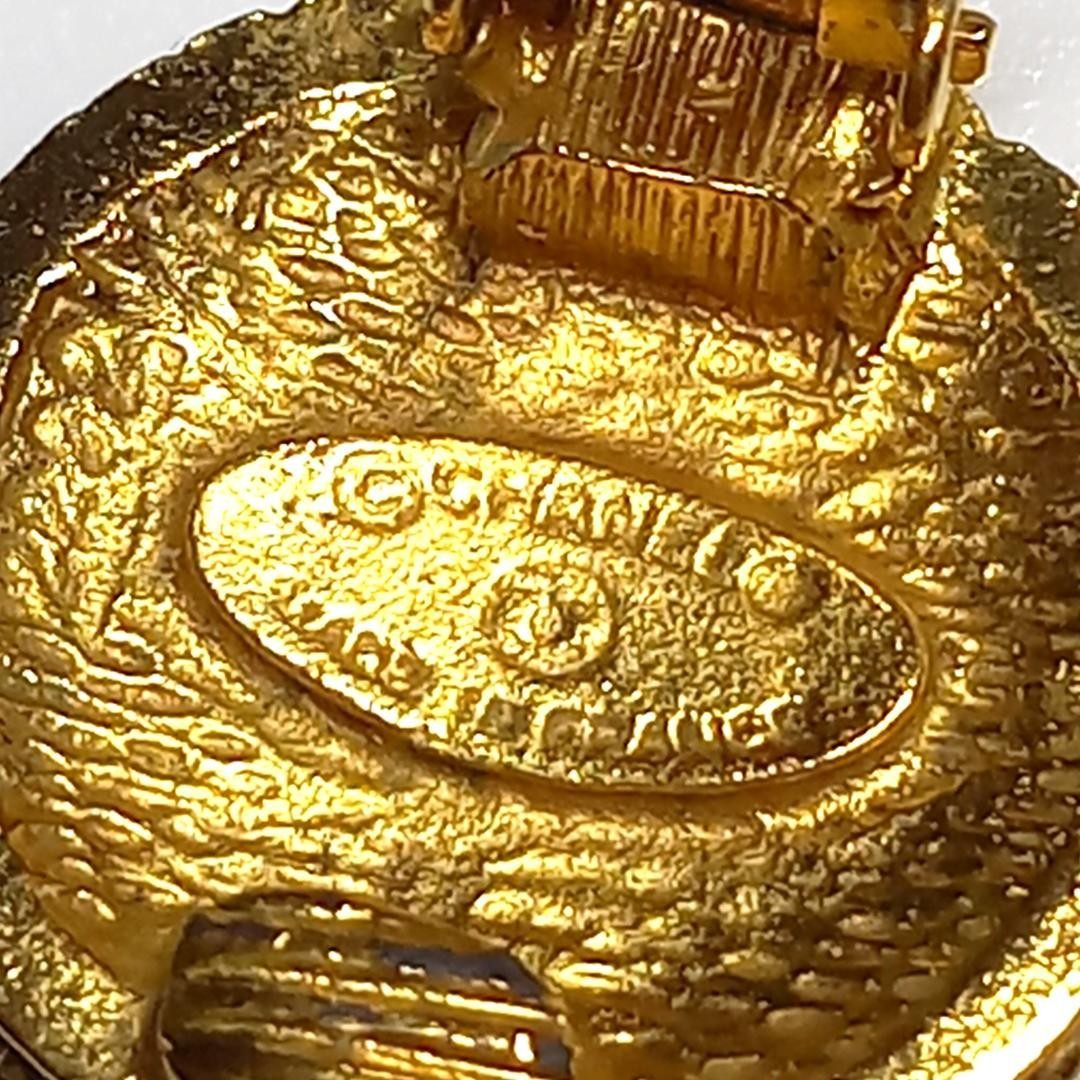 Chanel Earrings Gold Coco Mark Logo Metal Round Fashion Accessory Vintage Used