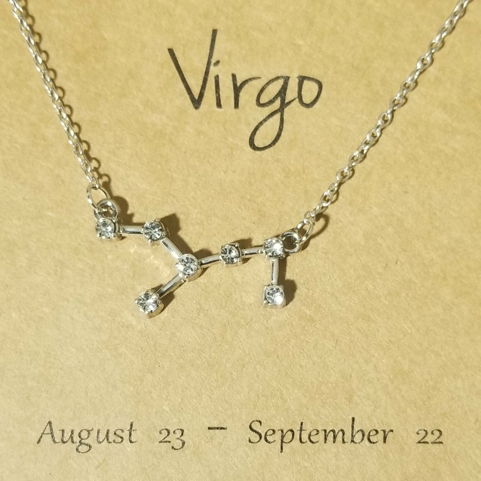 N011 Silver Tone Trendy Shiny Star Zodiac Sign 12 Constellation Pendant Necklace