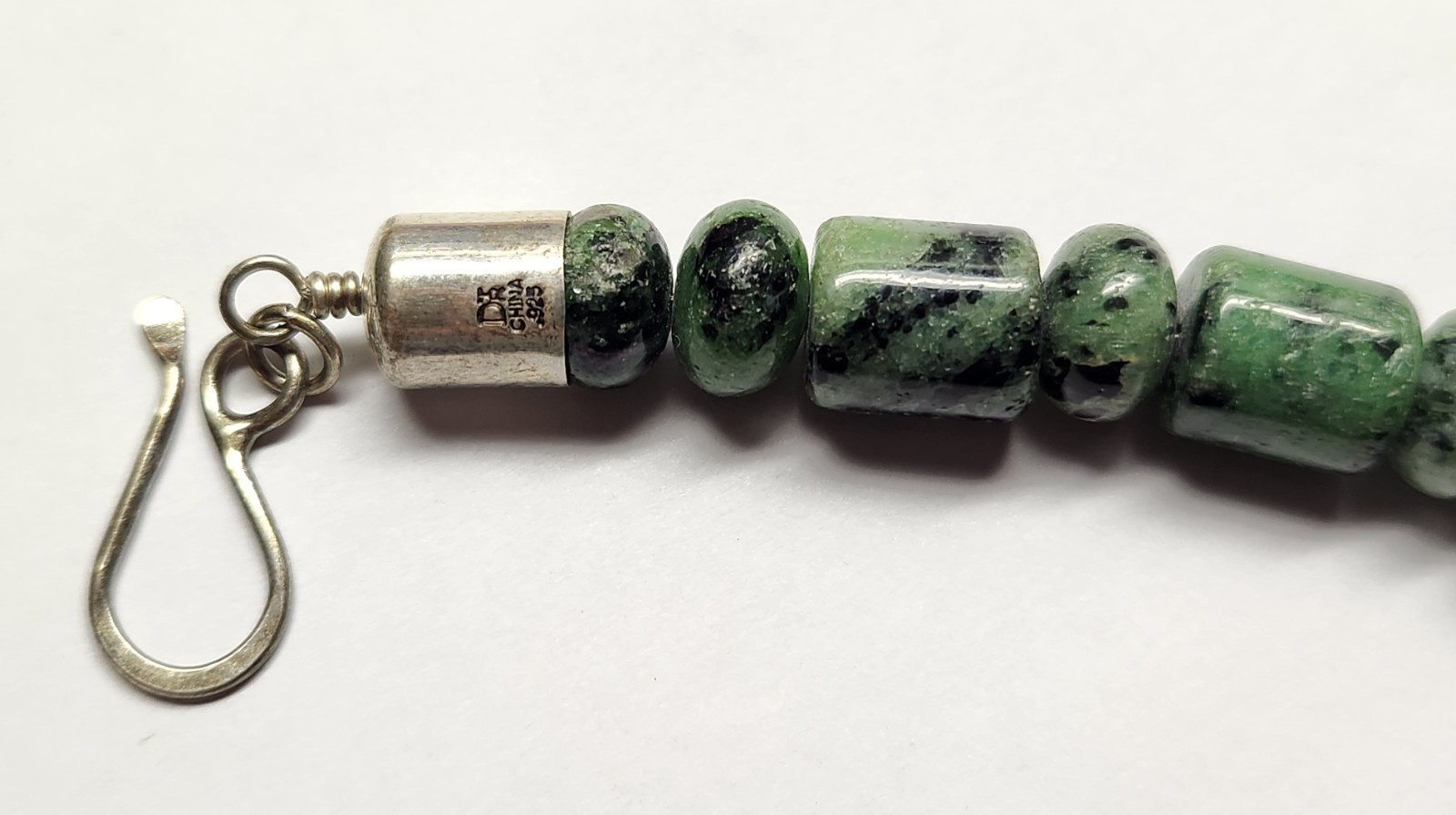 DRT Jay King Polished Ruby in Zoisite (Anyolite) Sterling Silver Necklace