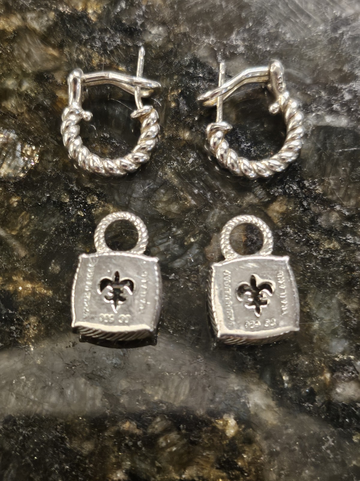 Judith Ripka Asscher Cut 5.25 TCW Diamonique Sterling Silver 1 1/8”