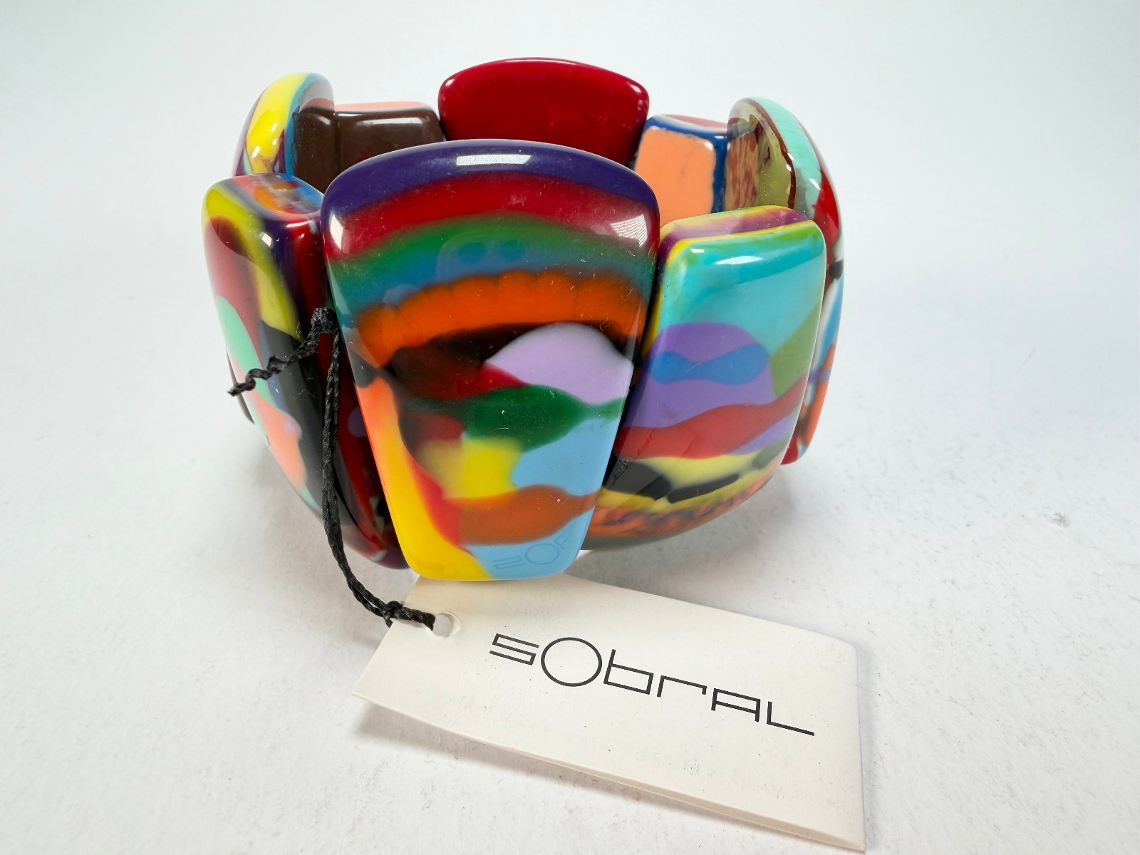 Sobral – Multi-Colour “Rimla” K Elasticated Resin Bracelet ( 004498 )