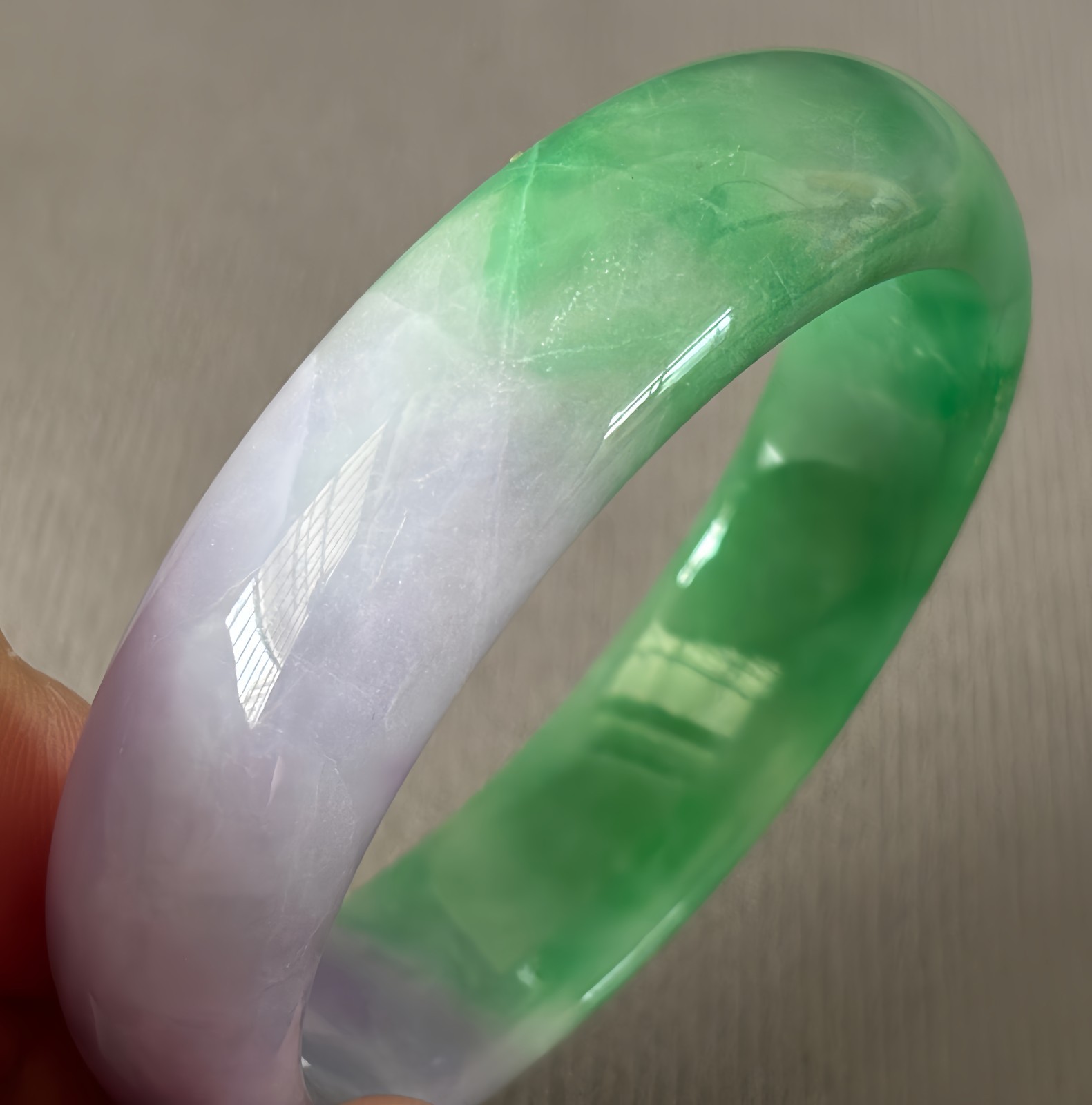 59mm Natural Green Jadeite Jade Bracelets Burma Emerald Jade Bracelet Bangle