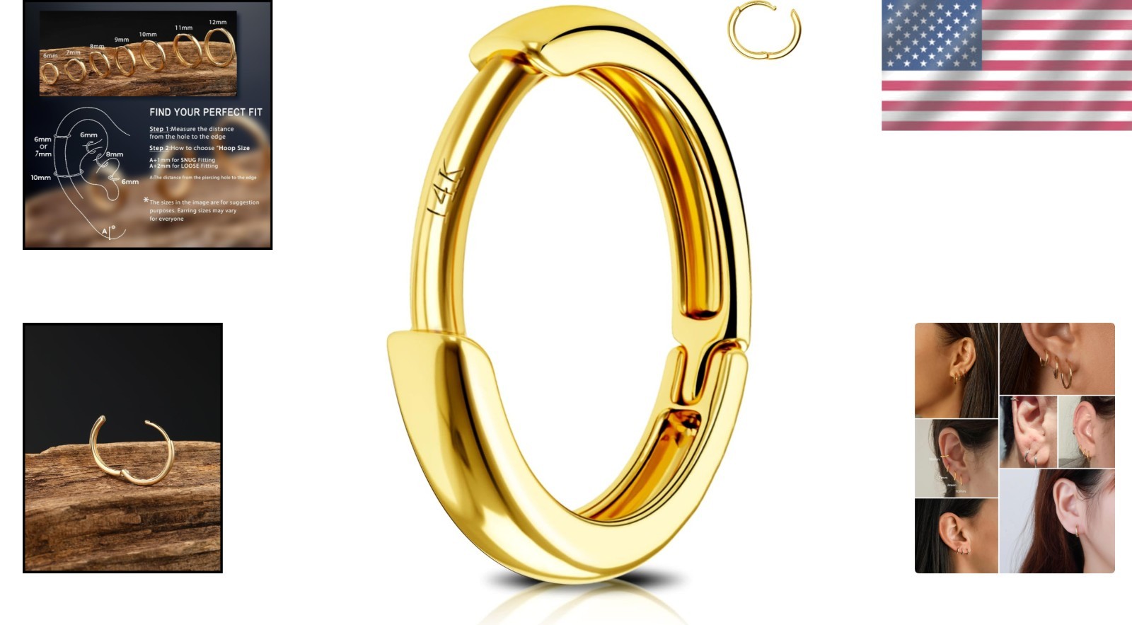 Versatile Multi-Purpose Gold Earrings – 20G