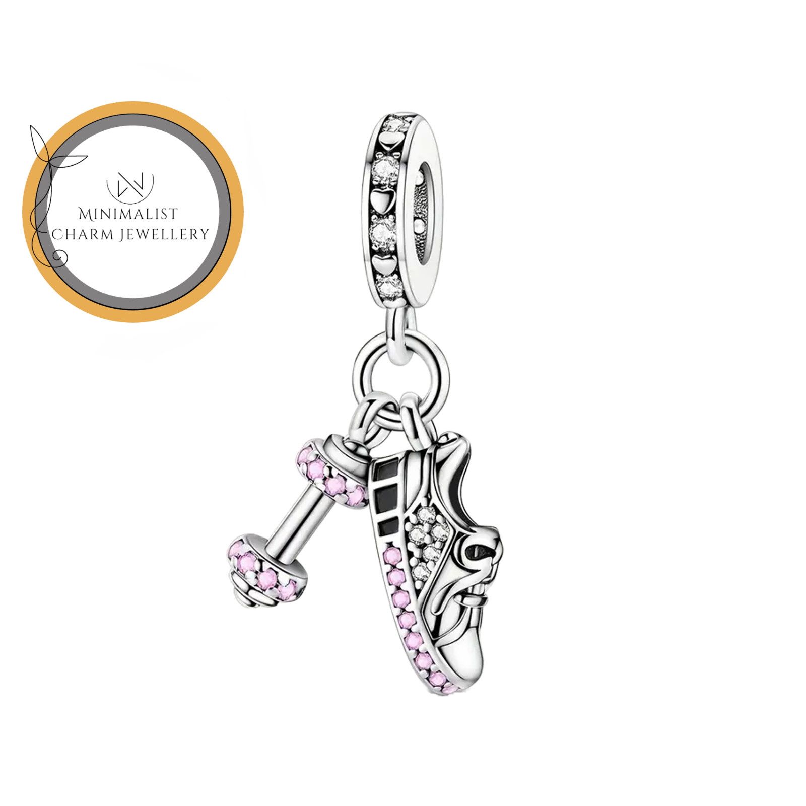 Dumbbell & Sneaker Charm, Fitness Charm, Fit Girl Charm, Sport Charm,