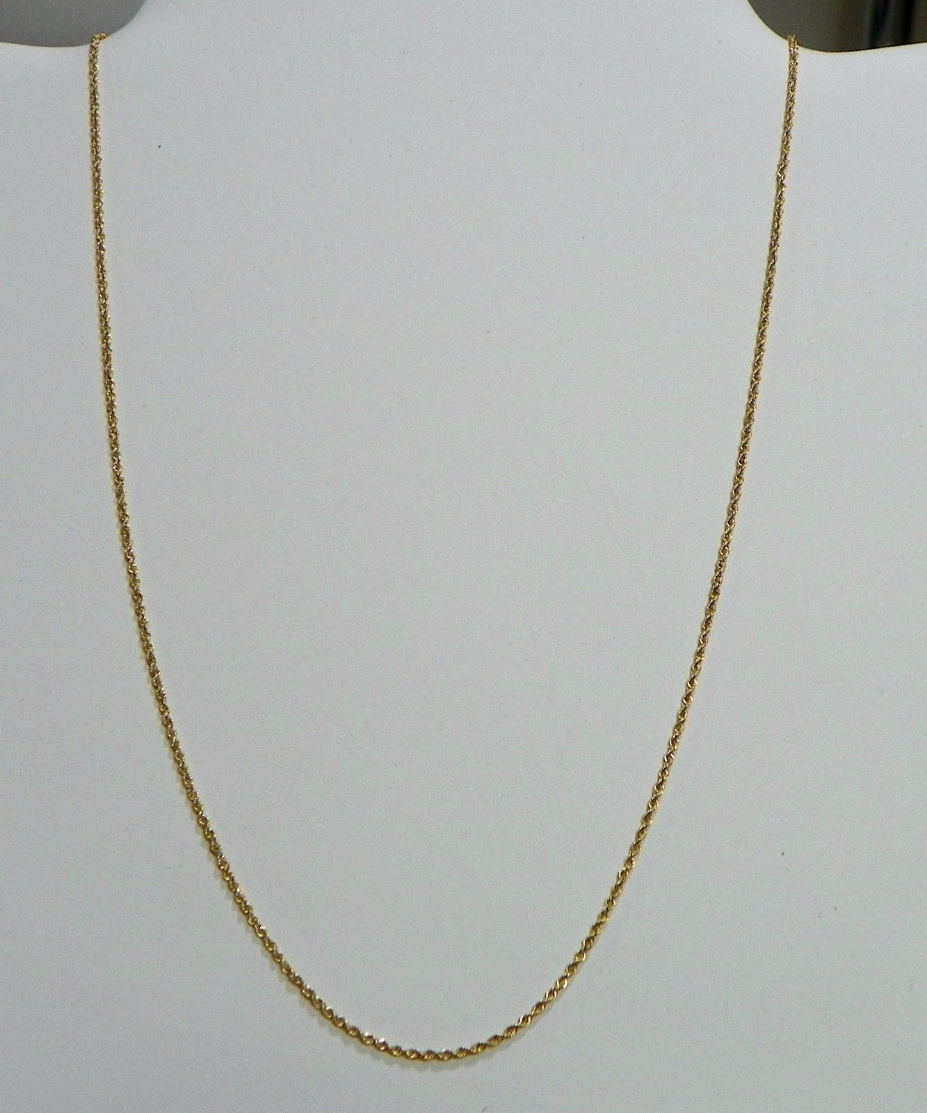 14K Yellow Gold Rope Link Chain Necklace 18″ Pre-owned 2.4 grams