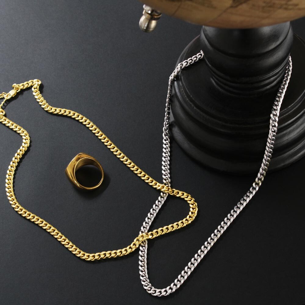 For My Son Cuban Chain Necklace From Dad, Father To Son Birthday Graduation Gift