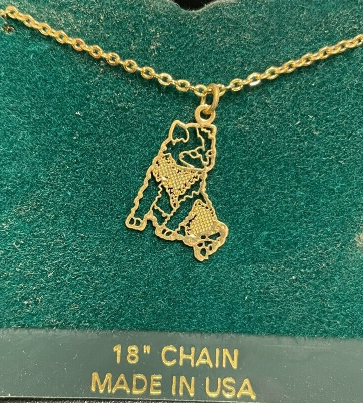 Love My Cat Necklace made in USA-24K gold finished brass 1 inch 18-in. chain