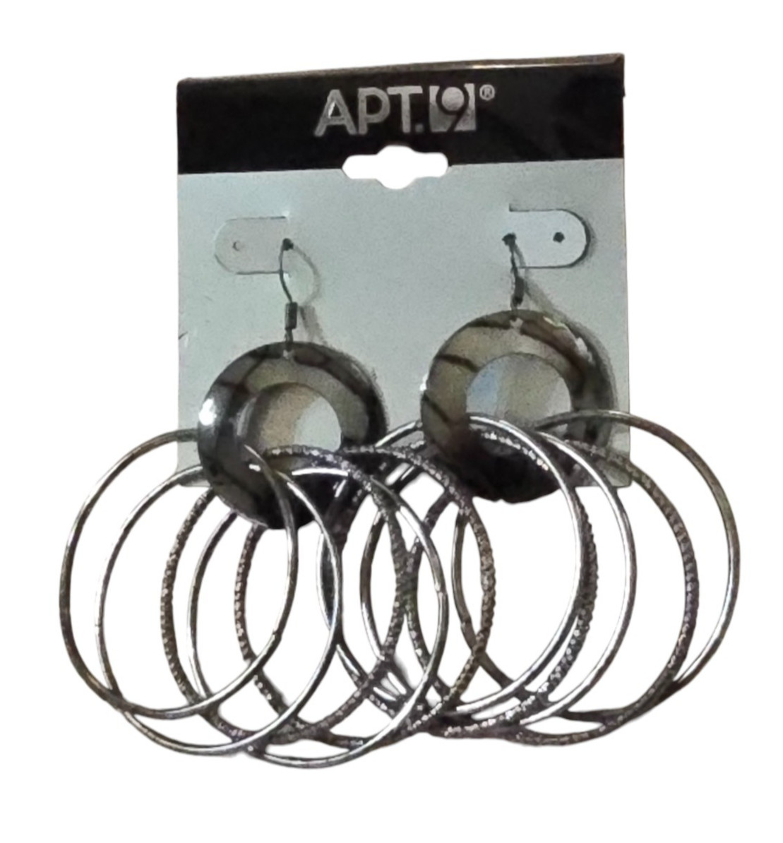 Apt. 9 Women’s Statement Gunmetal Plated Hook Hoop Earrings NWT