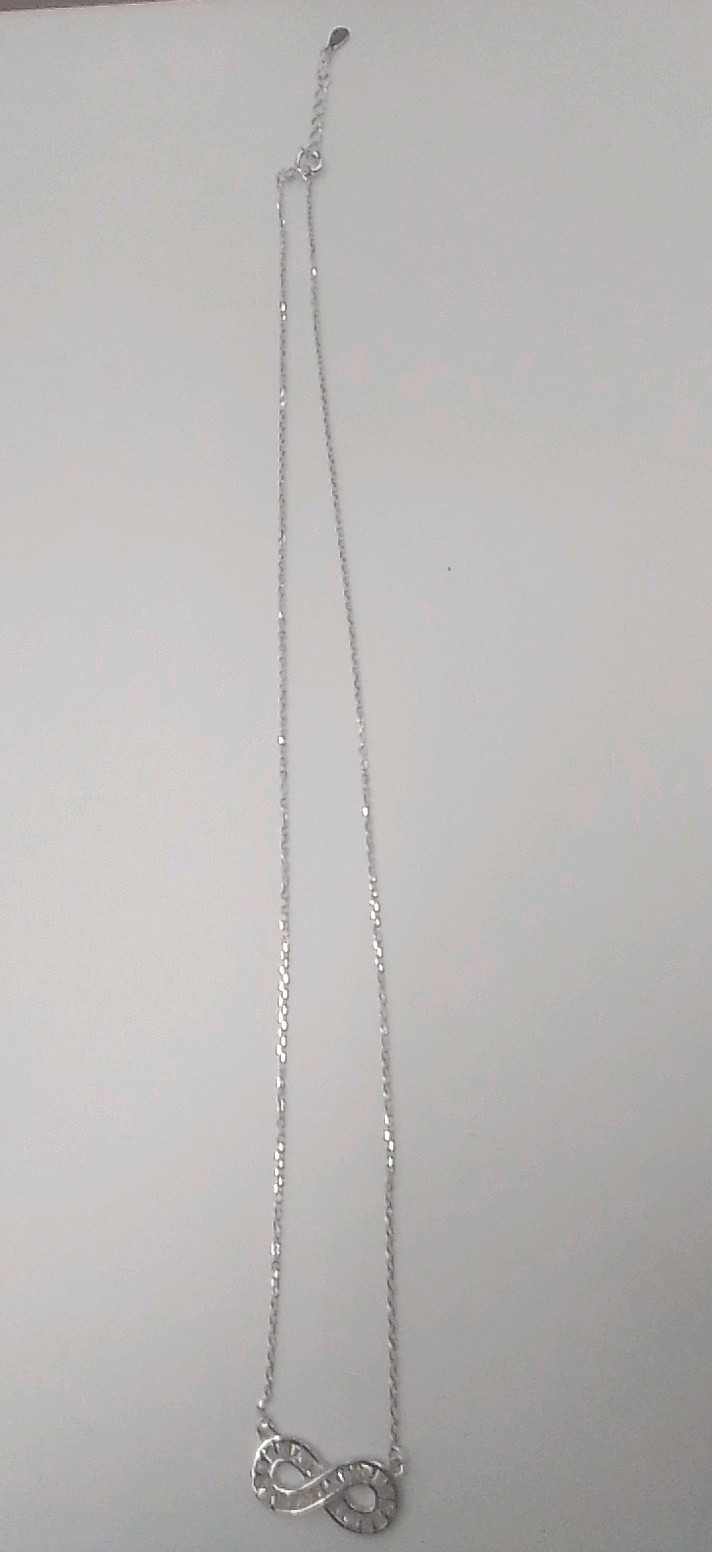 Sterling Silver 925 Ladies Dainty Delicate Infinity Pendant Necklace