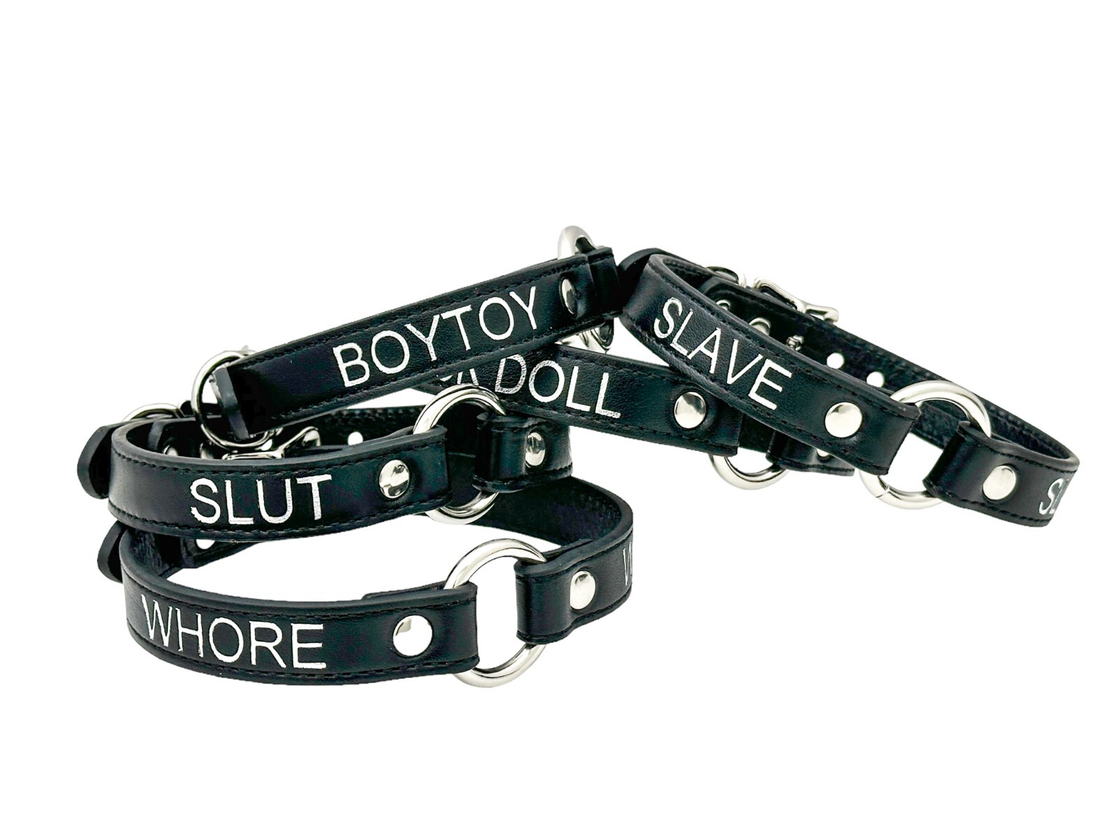 Ring Choker BDSM Collar Vegan Leather Custom Necklace O Ring Fetish Ball