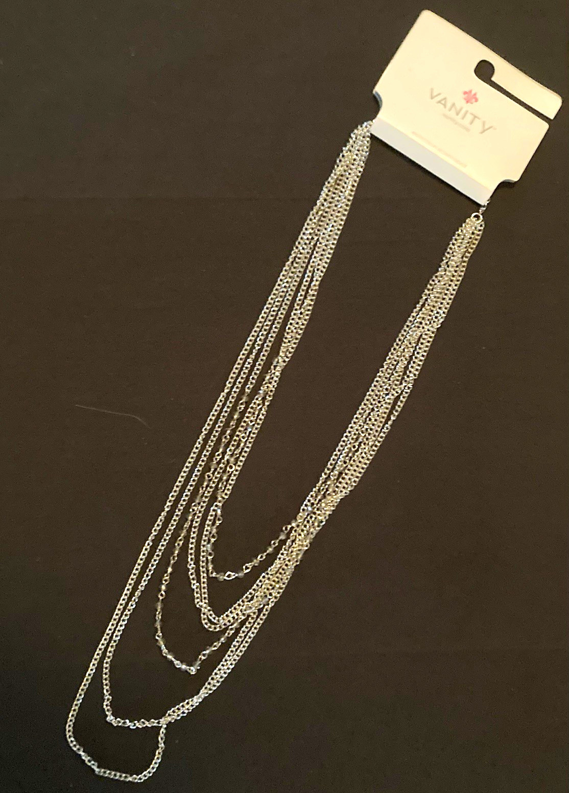 Vanity Silver Tone Layered Cable Chain Necklace Style 0177 MPN 64701907